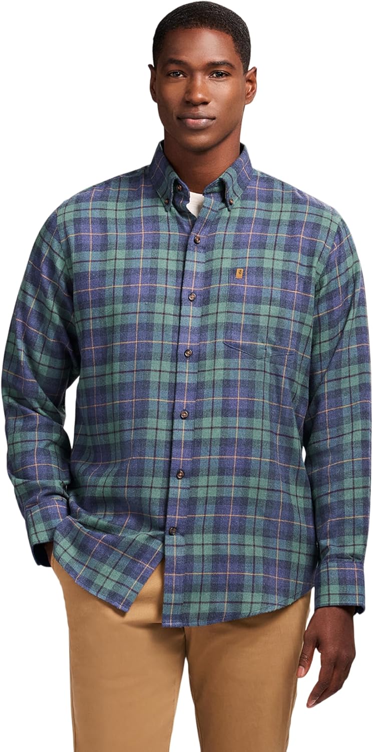 IZOD Men's Stratton Flannel Long Sleeve Shirt for Comfort