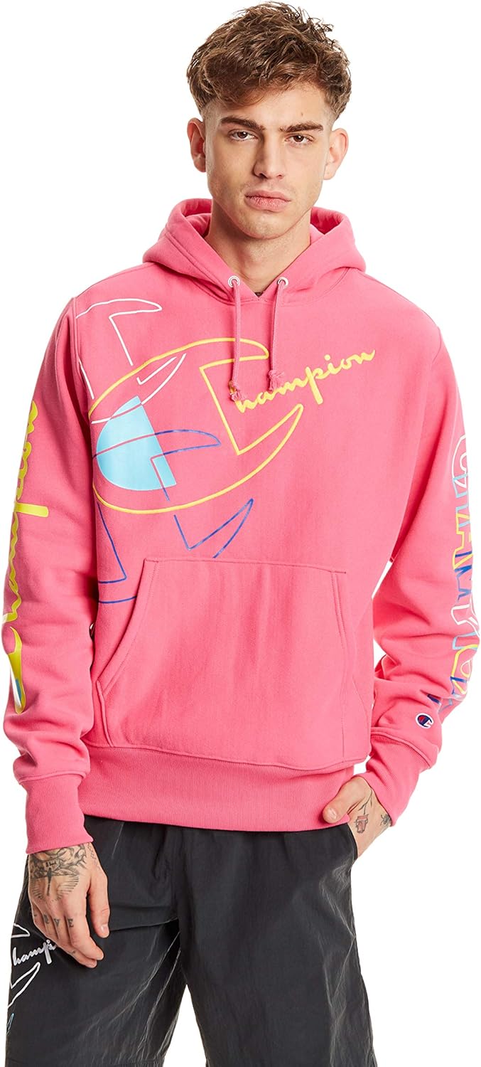 Champion Mens Reverse Weave Hoodie, Premium Graphics!