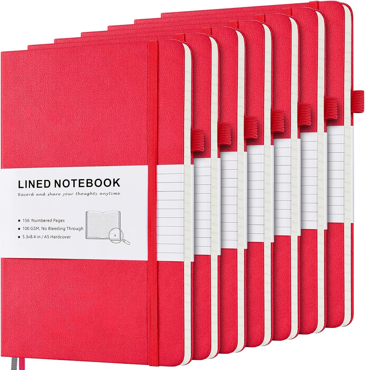 MALEDEN Hardcover Leather Journal Set, Numbered Pages, Pockets, Bookmarks