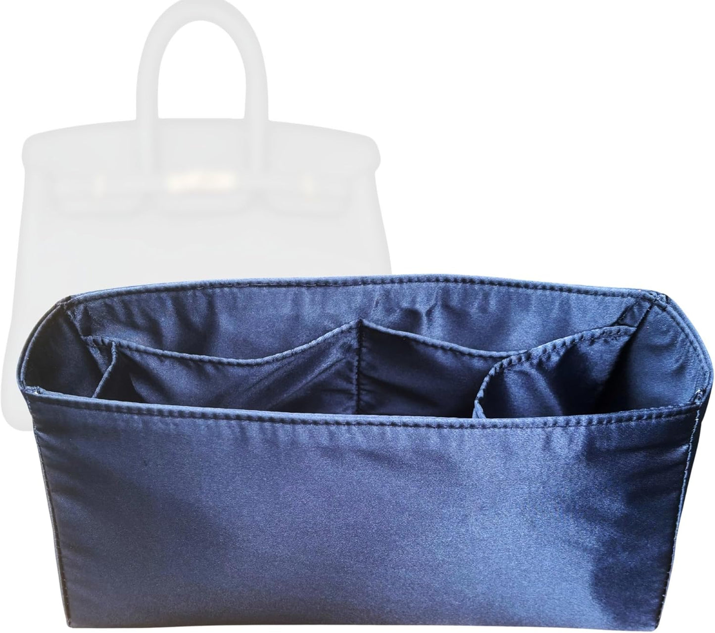 Satin Organizer for Birkin 25,30,35,40,42,45,50, with Zipper Pocket
