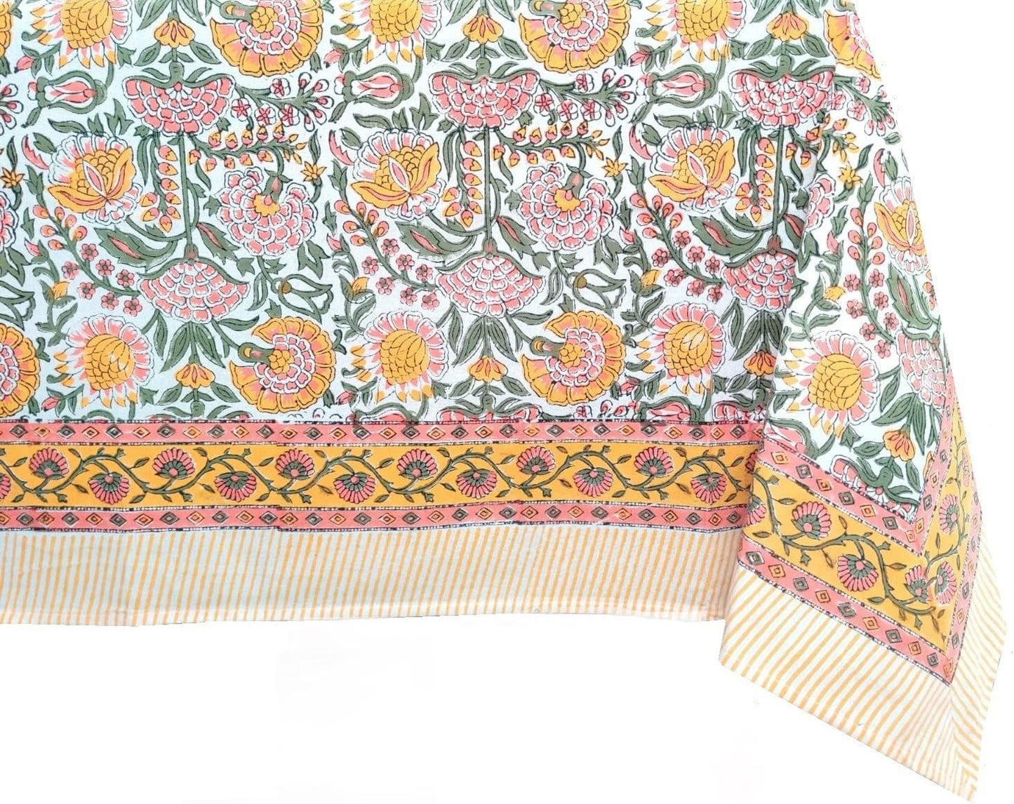 Clover Yellow 100% Cotton Tablecloth for Elegant Dining Events