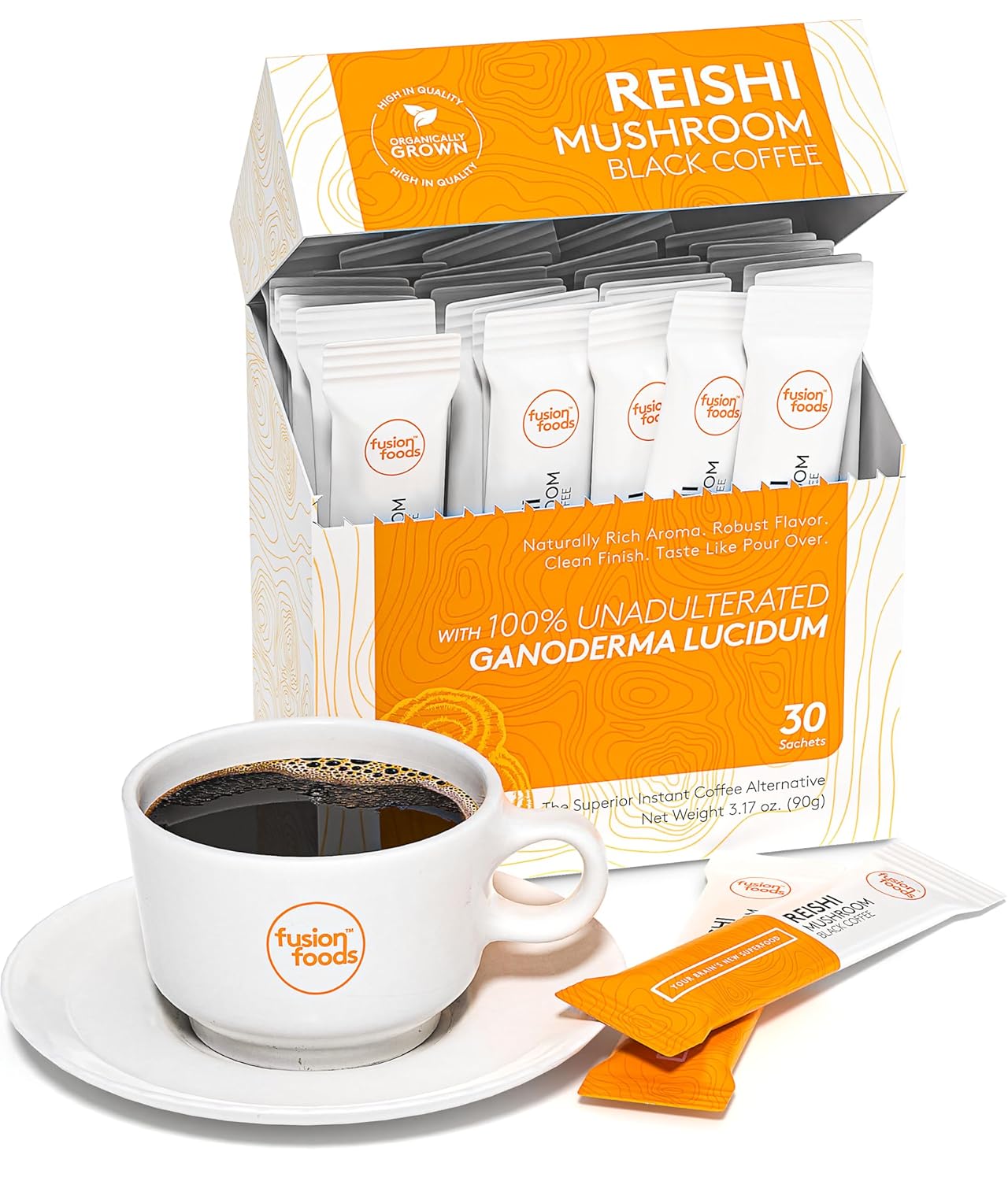 Reishi Mushroom Black Coffee | Pure Ganoderma Blend - 30 ct