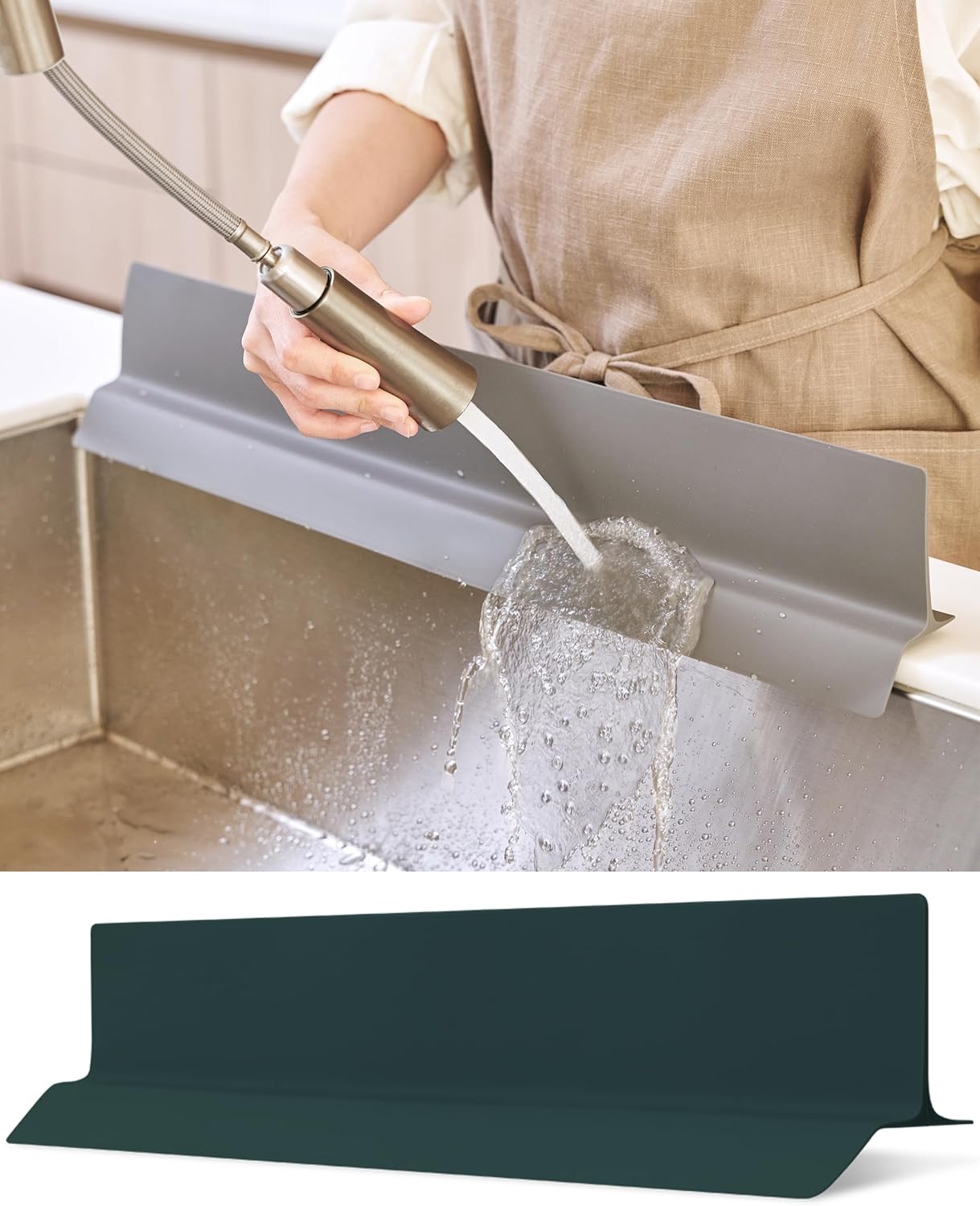 23in Silicone Kitchen Sink Splash Guard for Clean Cooking