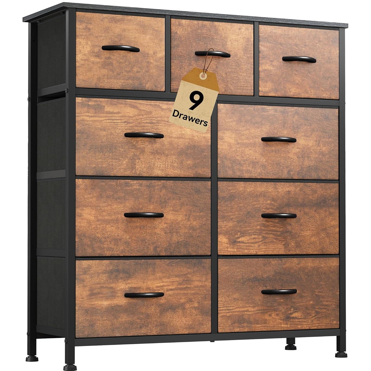 DWVO Fabric Storage Tower with 9 Drawers for Any Room