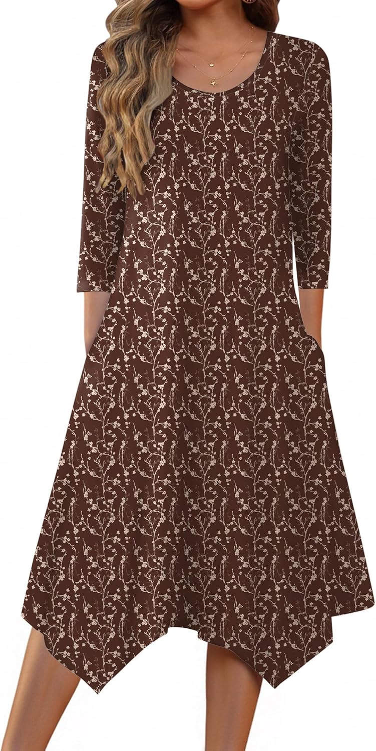 Elegant A Line Midi Dress for Women with Pockets 2025