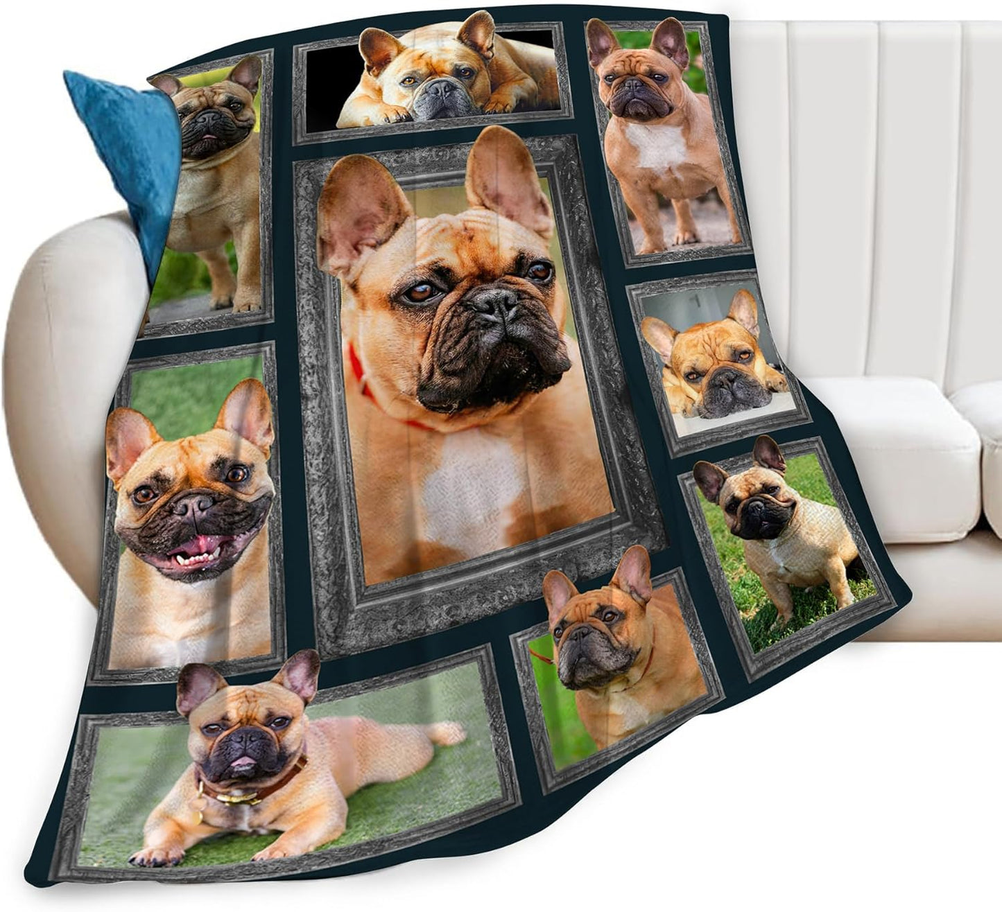 Cute Dog Throw Blanket for French Bulldog Lovers - Cozy Fleece