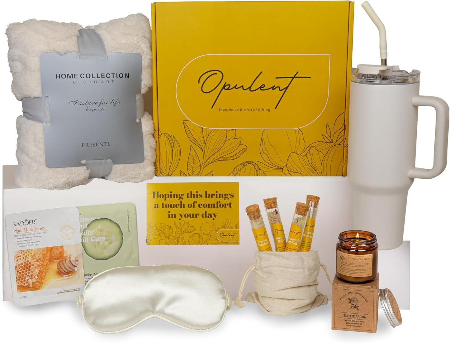 Self Care Gifts for Women - Cozy Blanket and Spa Set