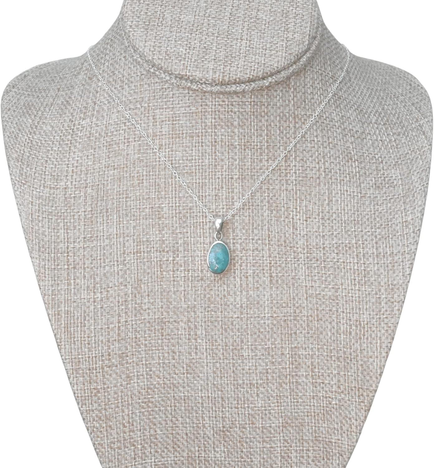 Natural Turquoise Pendant Necklace in 925 Silver for Elegance
