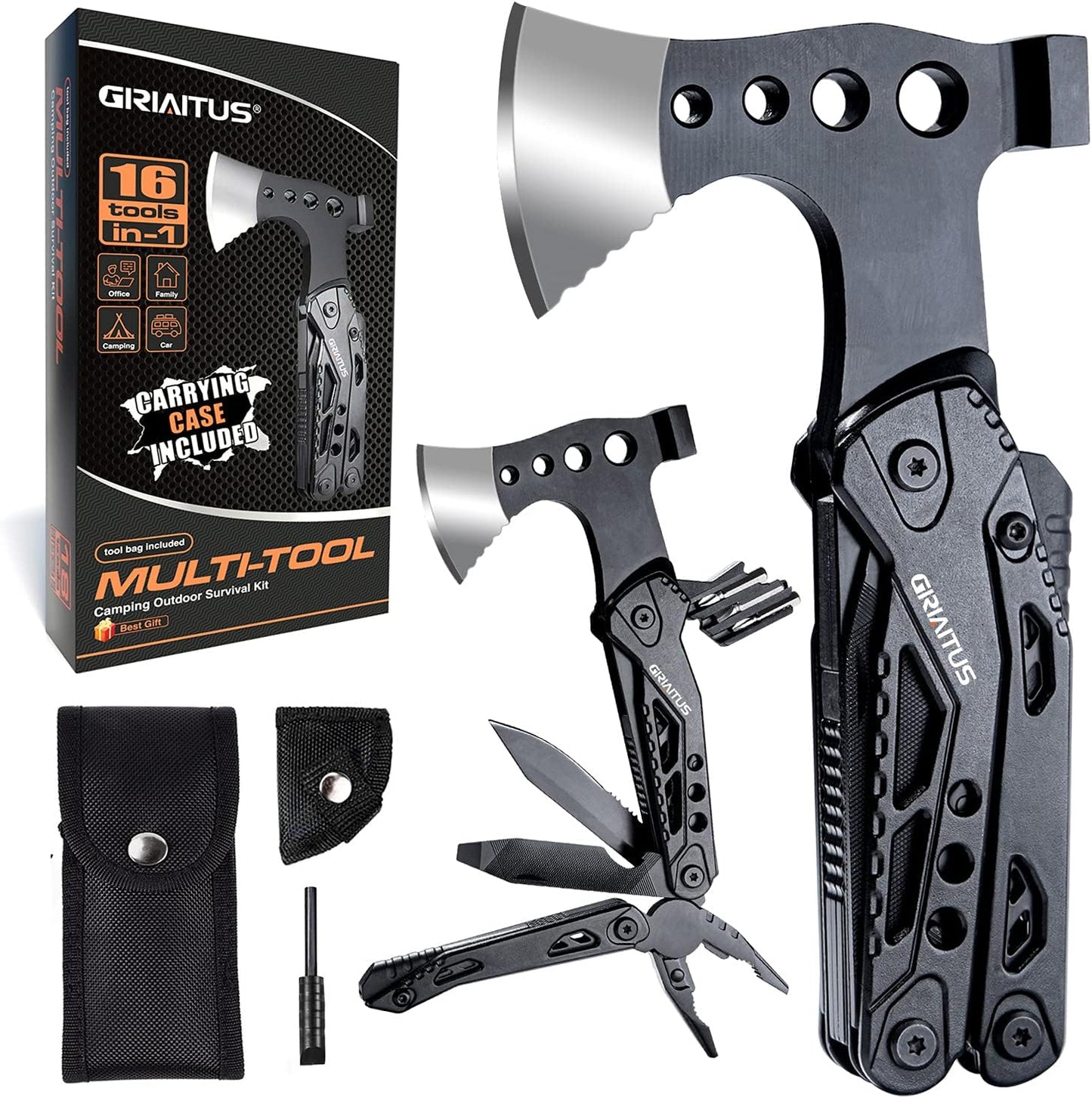 GIRIAITUS Camping 16-in-1 Multitool - Ultimate Survival Gear & Gifts for Men