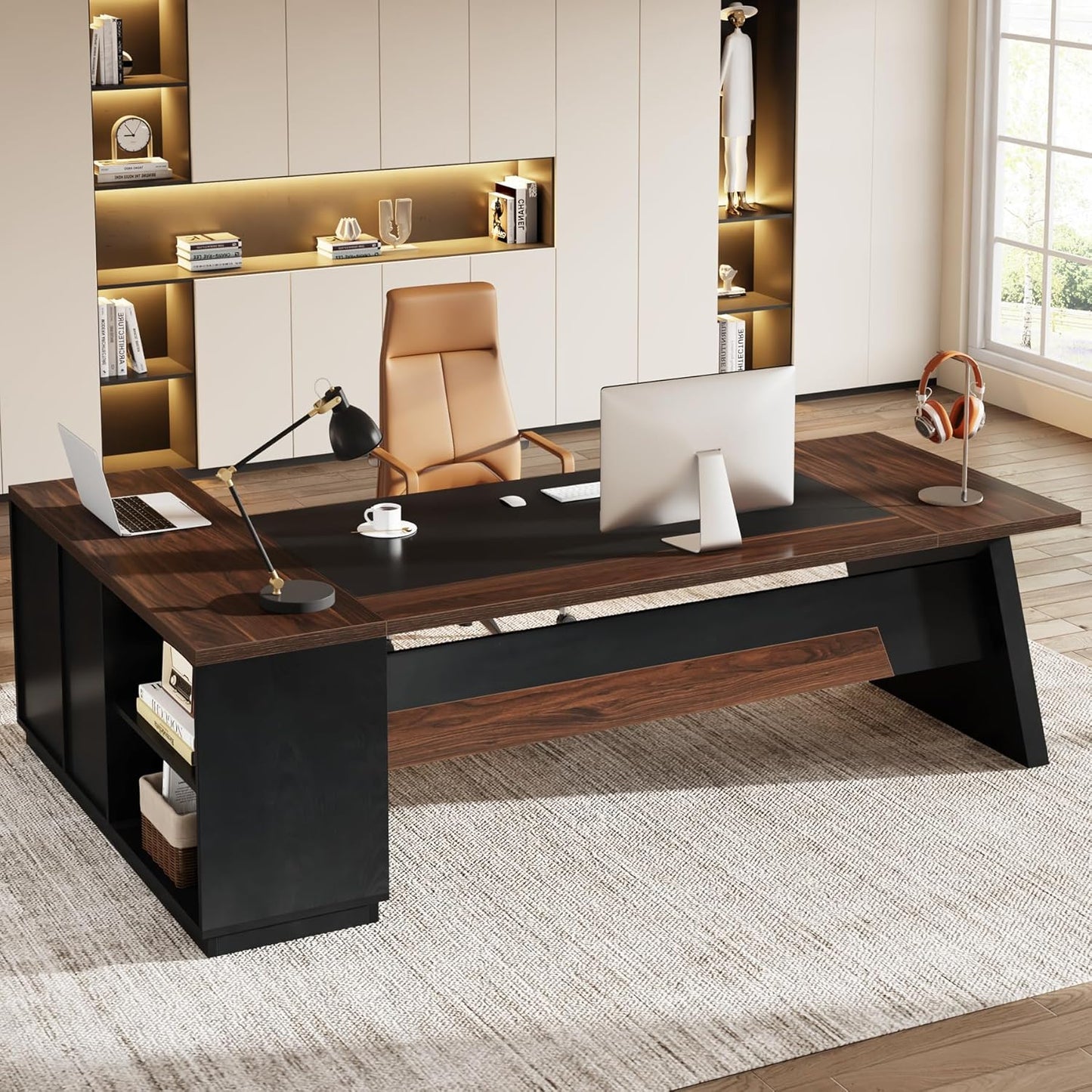 Tribesigns 78 L-Shaped Executive Desk - Space-Saving Business Solution