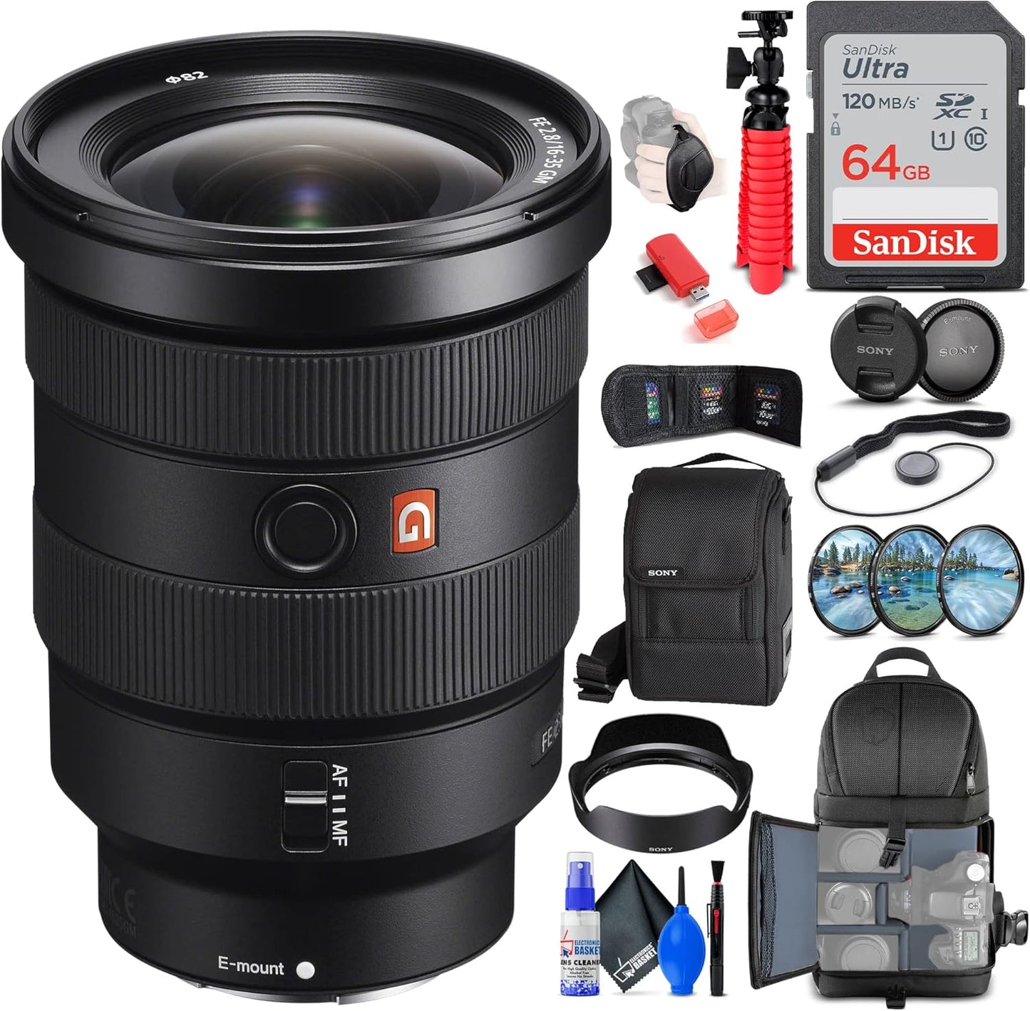 Sony FE 16-35mm f/2.8 GM Lens with Essential Accessories Kit