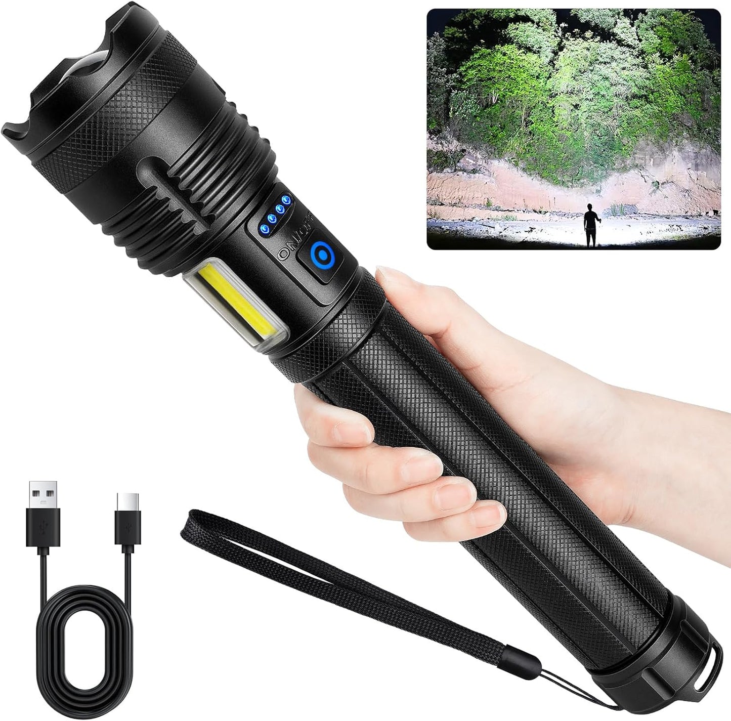 Rechargeable Flashlights 990000 High Lumen for Outdoor Use
