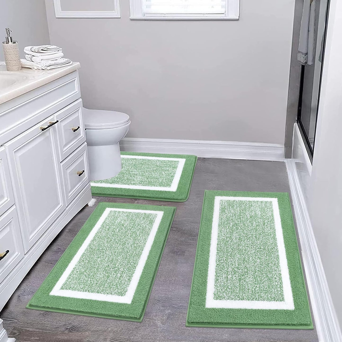 Pauwer 3 Piece Bathroom Shower Rugs for Comfort and Safety