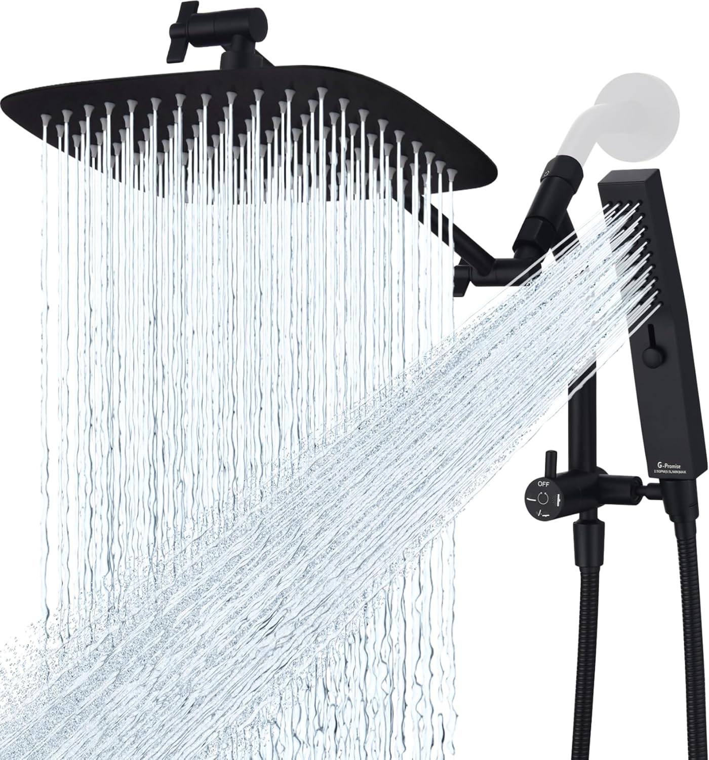 G-Promise All Metal 10 Inch Shower Head with Massage Mode