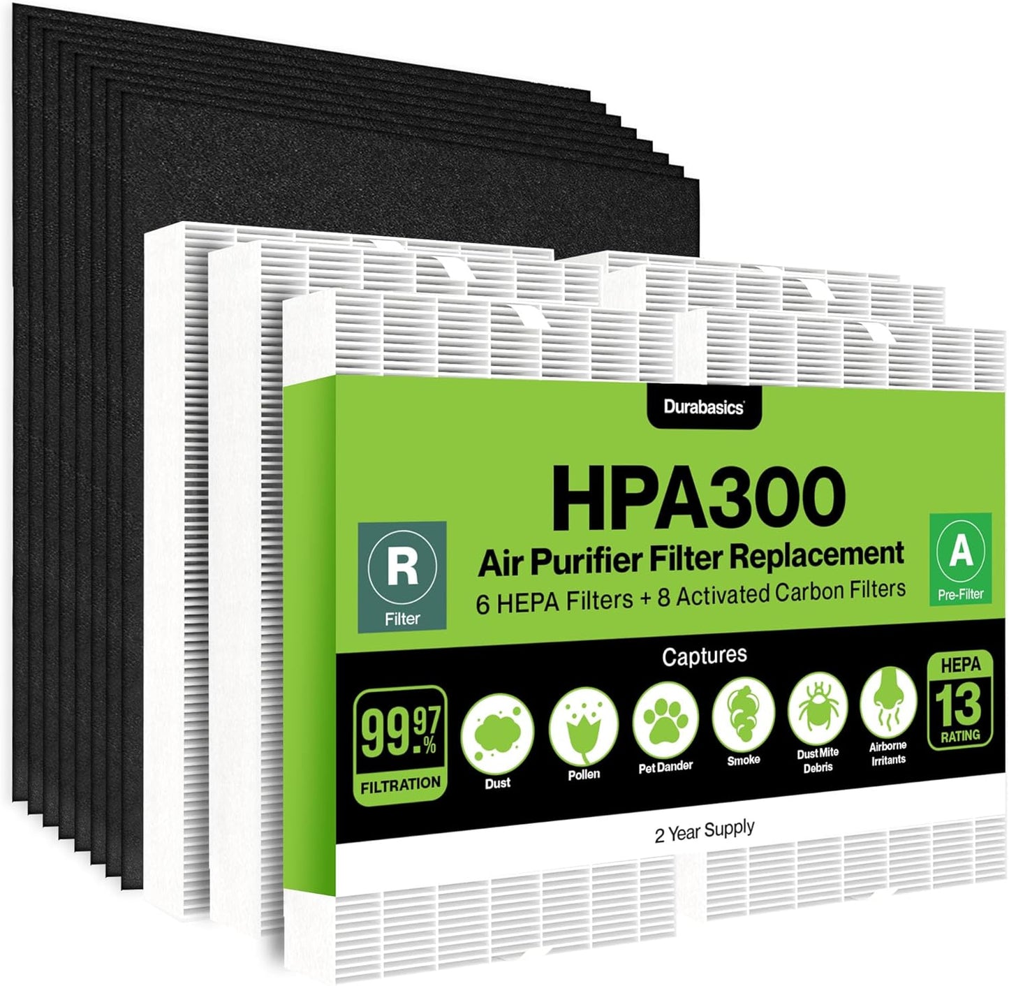 Durabasics HEPA Filter Set for HPA300 Honeywell Air Purifier