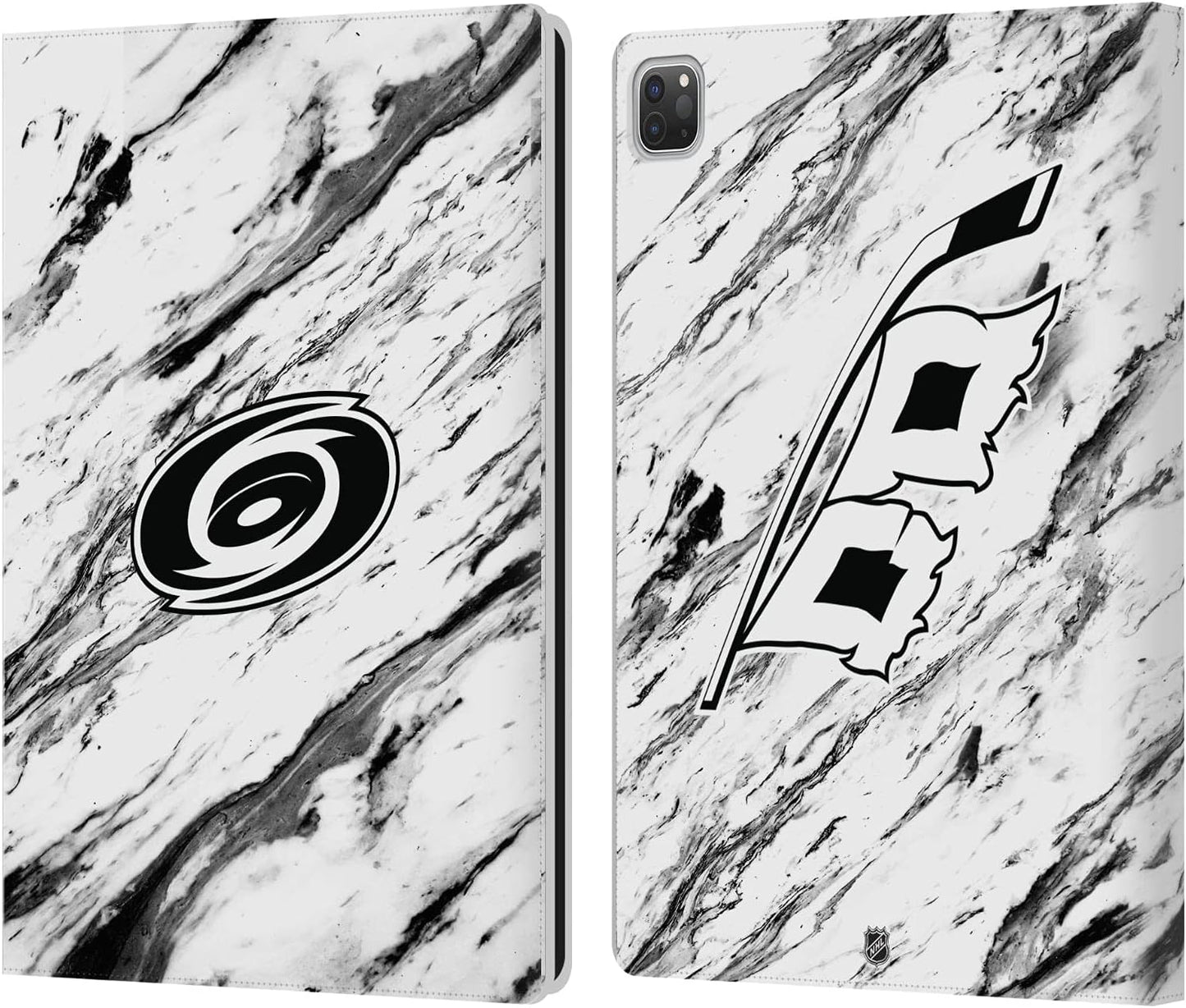 NHL Marble Carolina Hurricanes Leather Wallet Case for iPad Pro