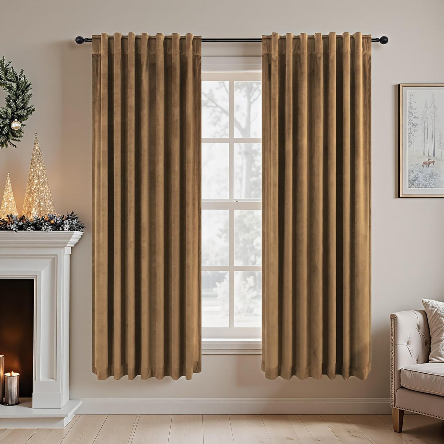 Pitalk Velvet Room Darkening Curtains for Elegant Home Decor