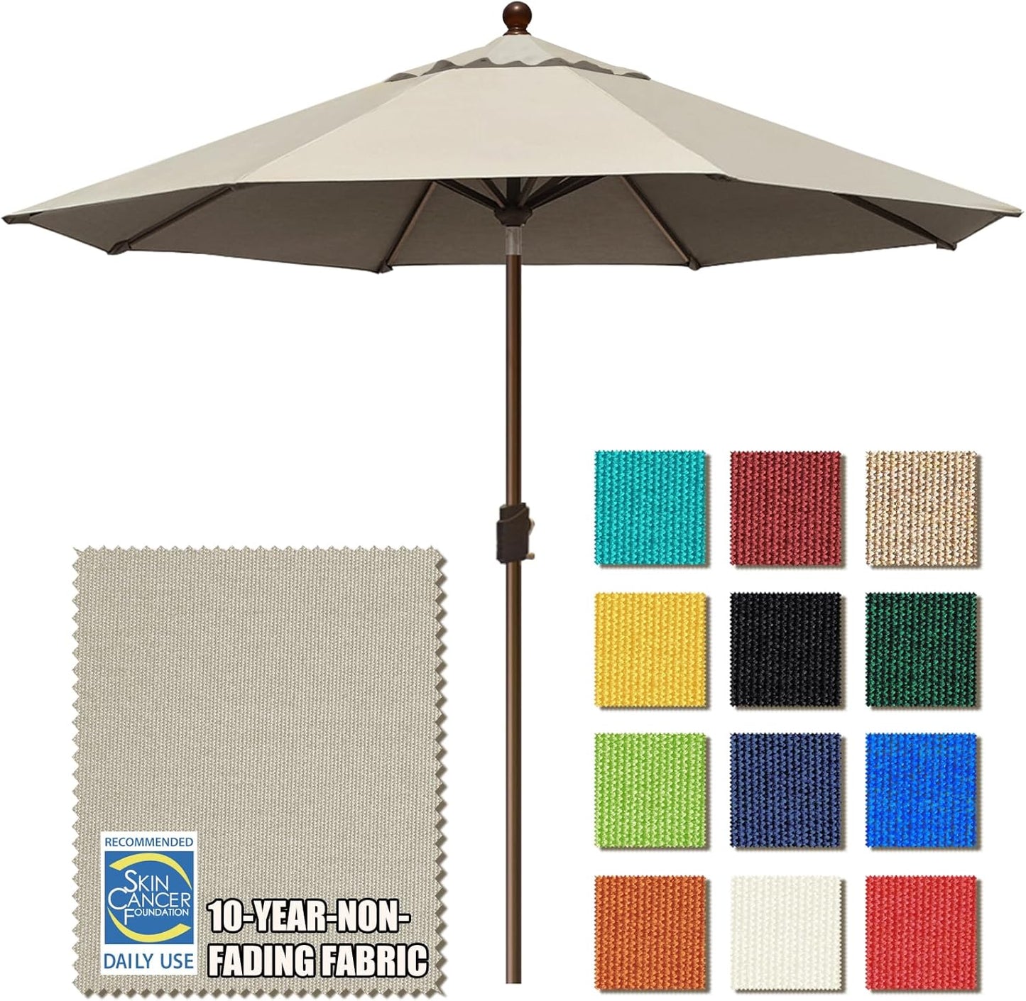 10Ft Market Umbrella with Ventilation for Outdoor Spaces