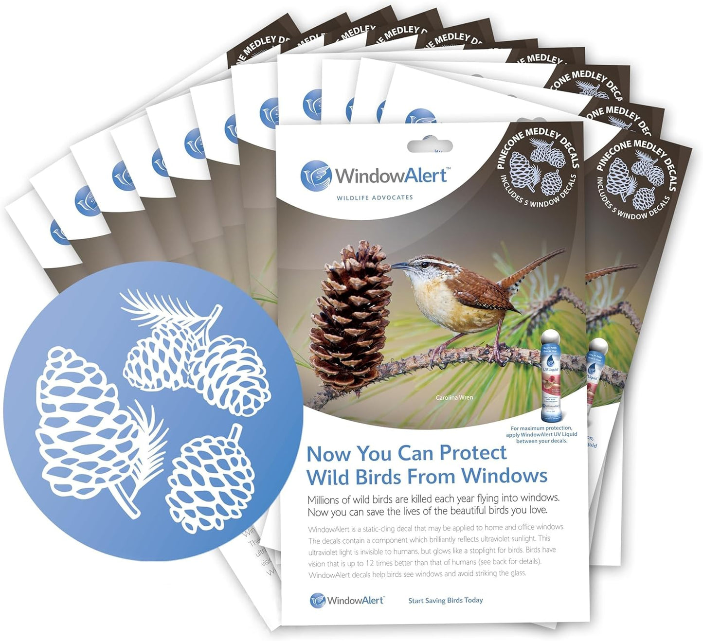 WindowAlert Pinecone Anti-Collision Decals for Bird Safety