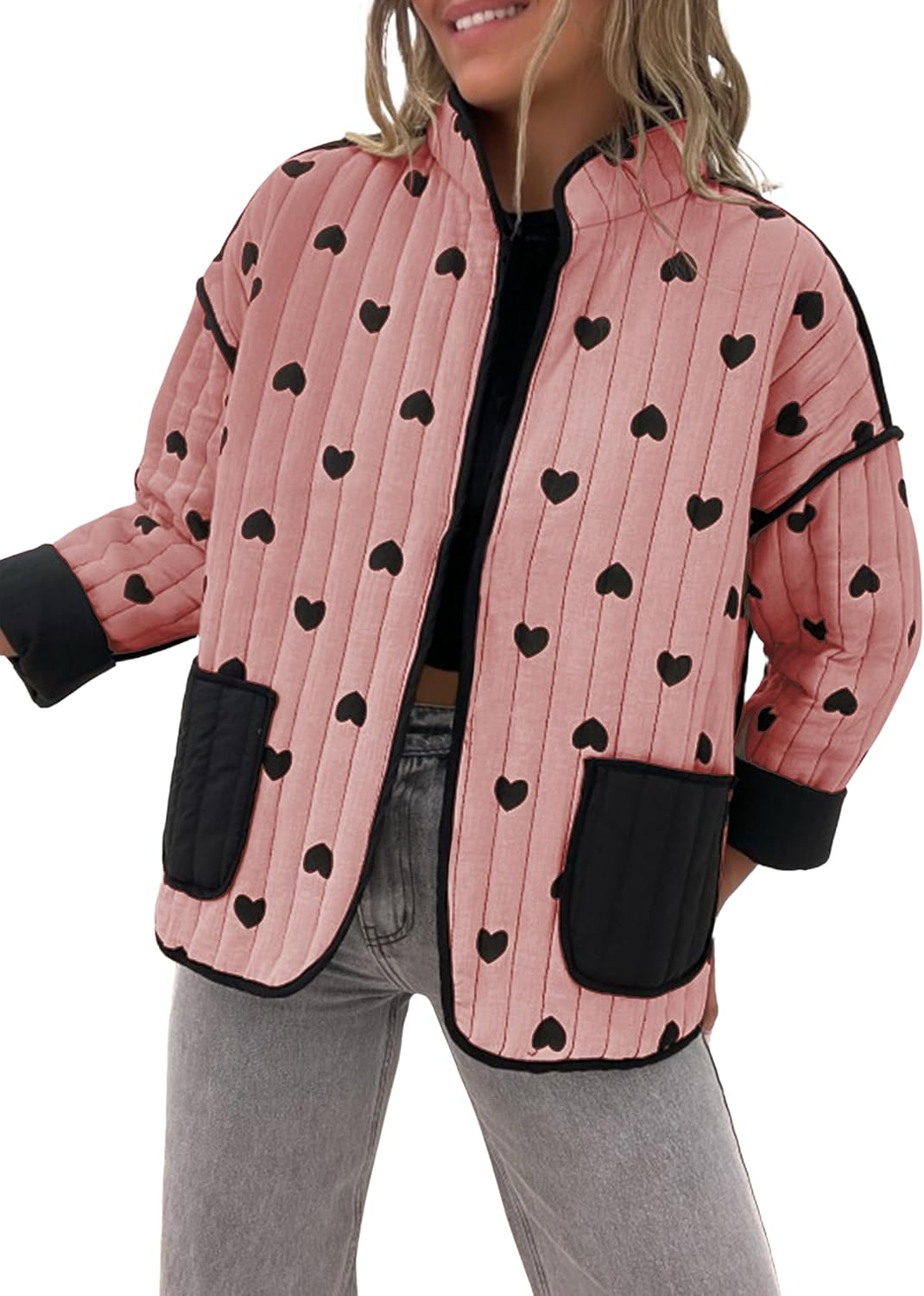 Omoone Women's Cropped Quilted Jacket for Chic Style