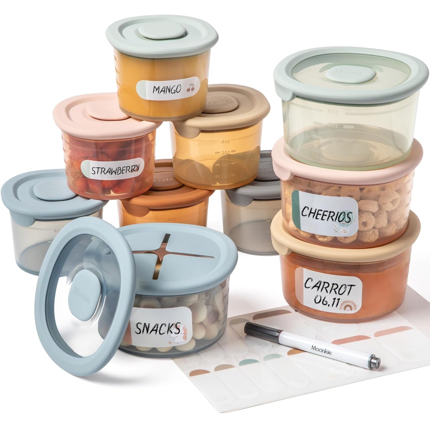 Moonkie Silicone Baby Food Containers for Easy Meal Prep