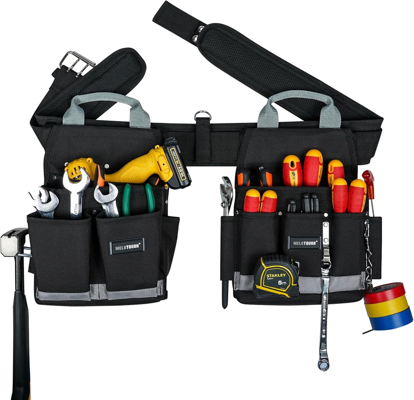 MELOTOUGH Electrician Tool Belt Combo for Construction Workers
