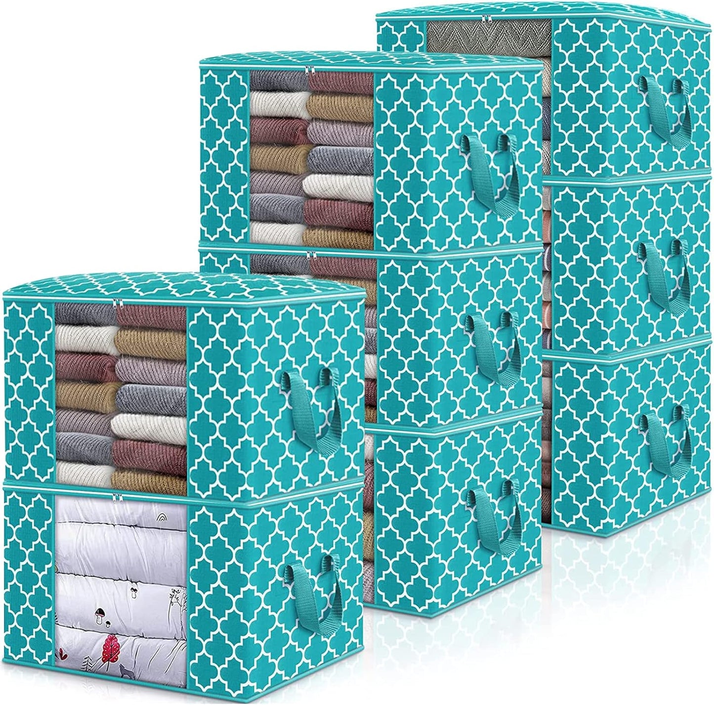 WISELIFE Storage Bags 100L 8-Pack for Blanket and Clothes