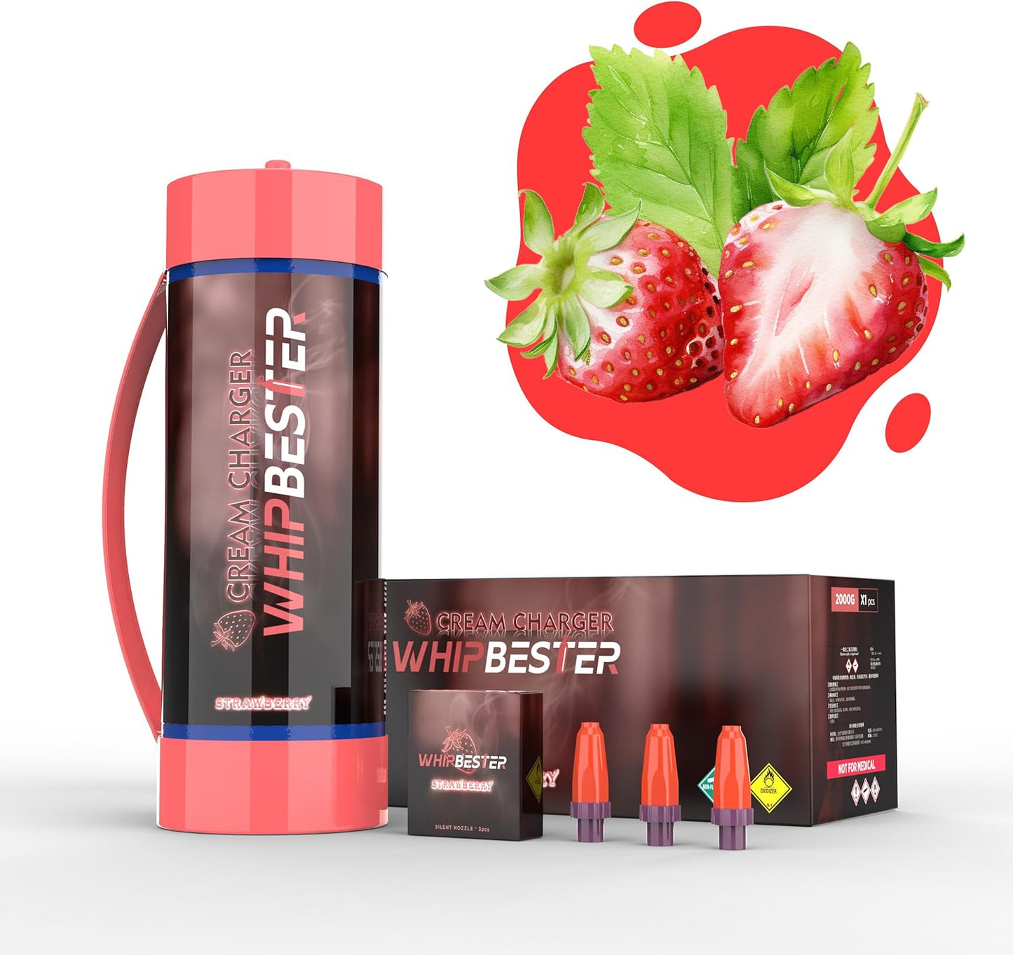 Whipbester Professional Grade Cream Charger for Perfect Whipped Strawberry Delights
