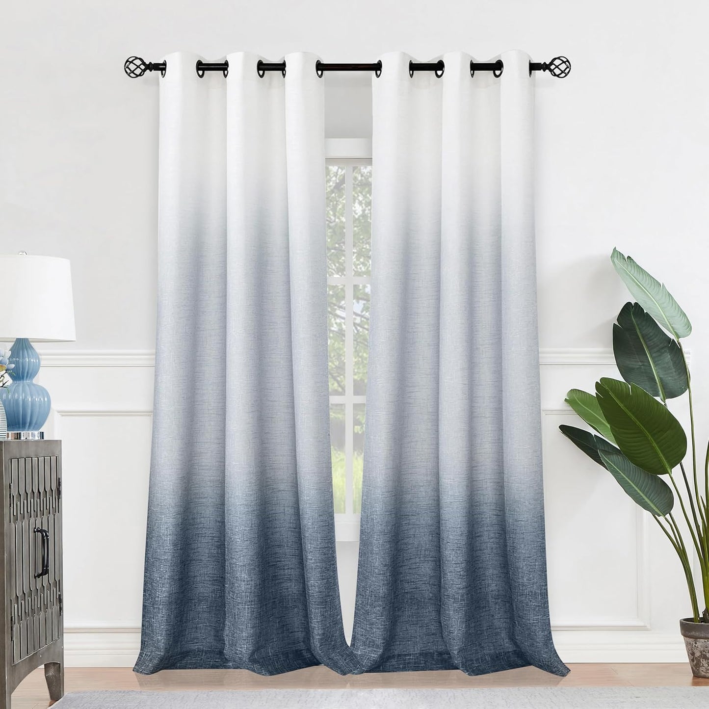 Ombre Window Curtain Panel Set for Elegant Home Decor