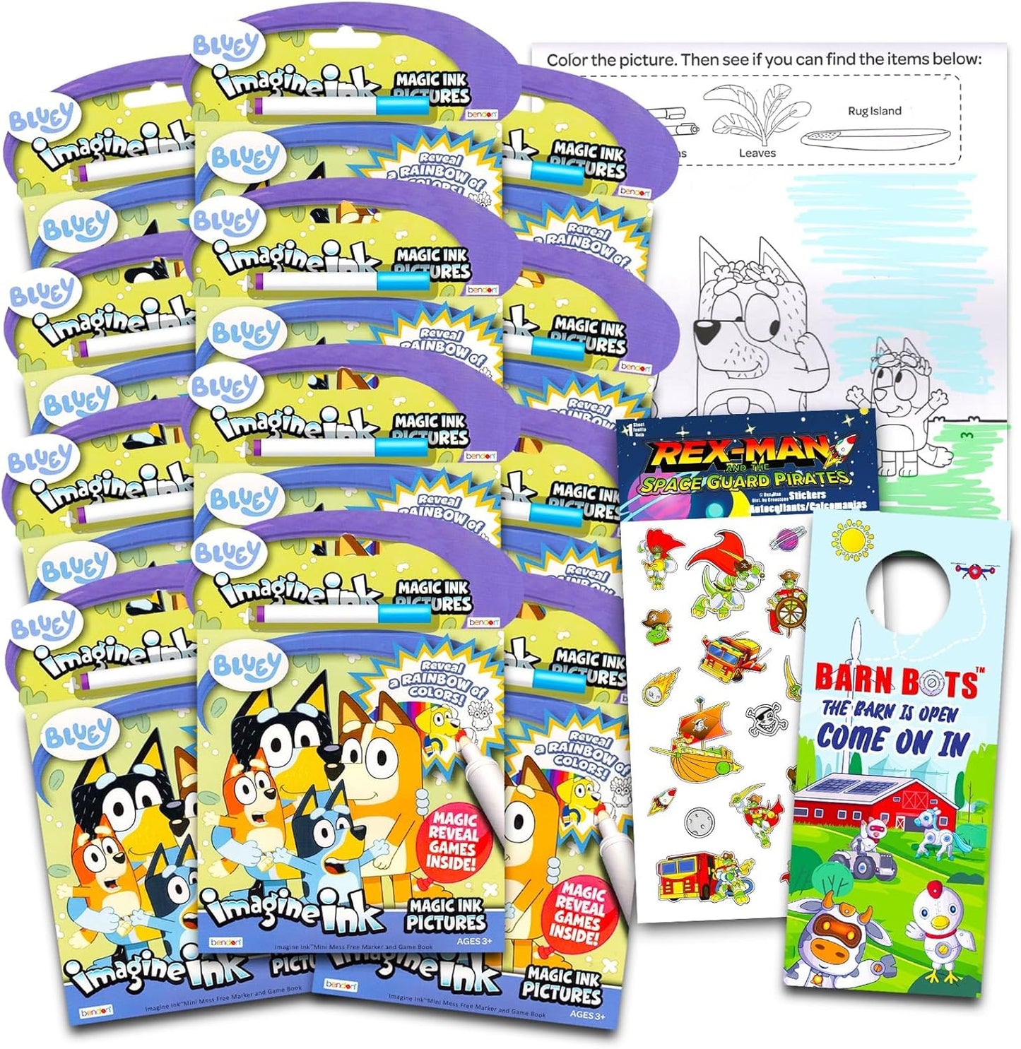 Magic Ink Bluey Coloring Books Set - No-Mess Fun!