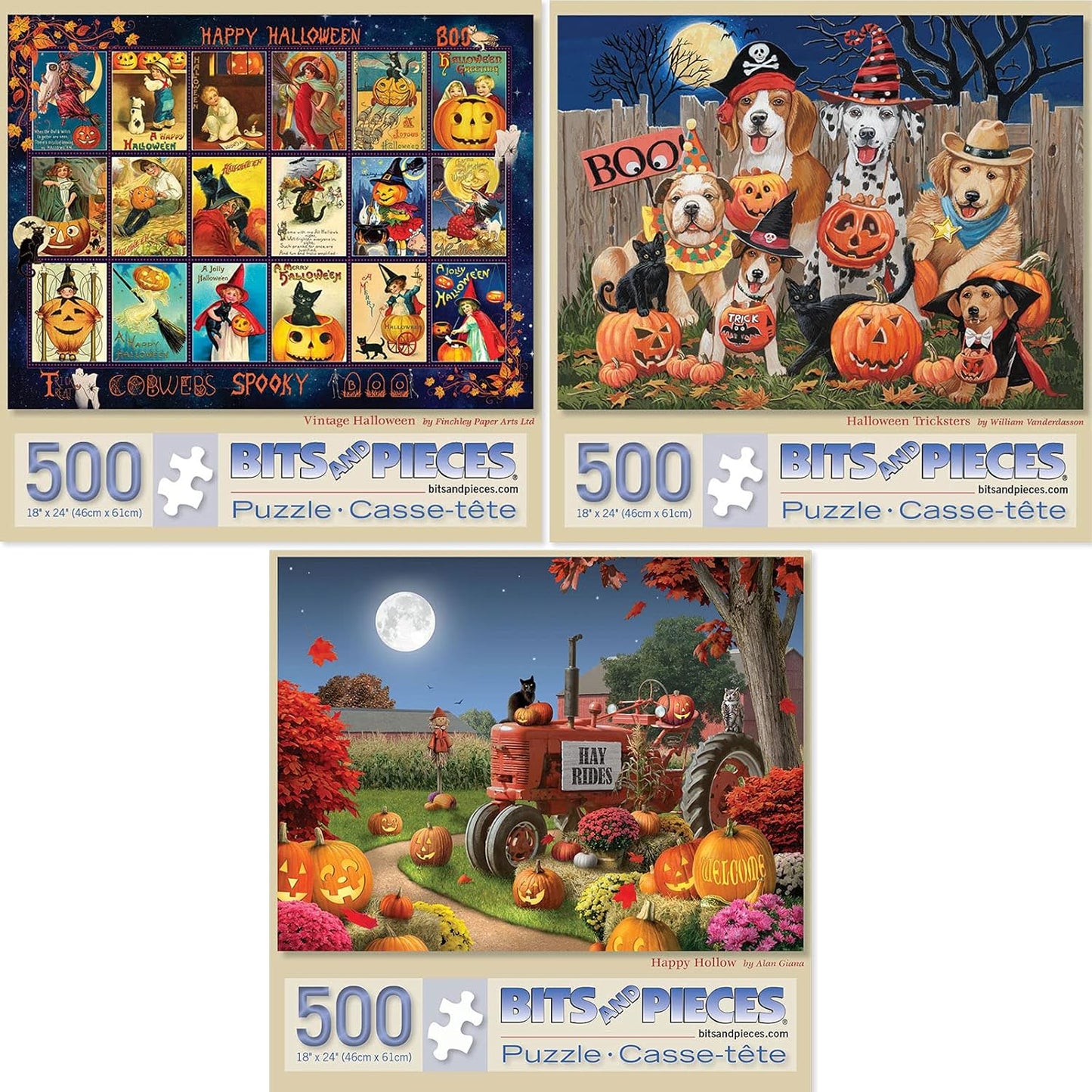 Value Set of 3 Large Piece Jigsaw Puzzles for Adults Fun