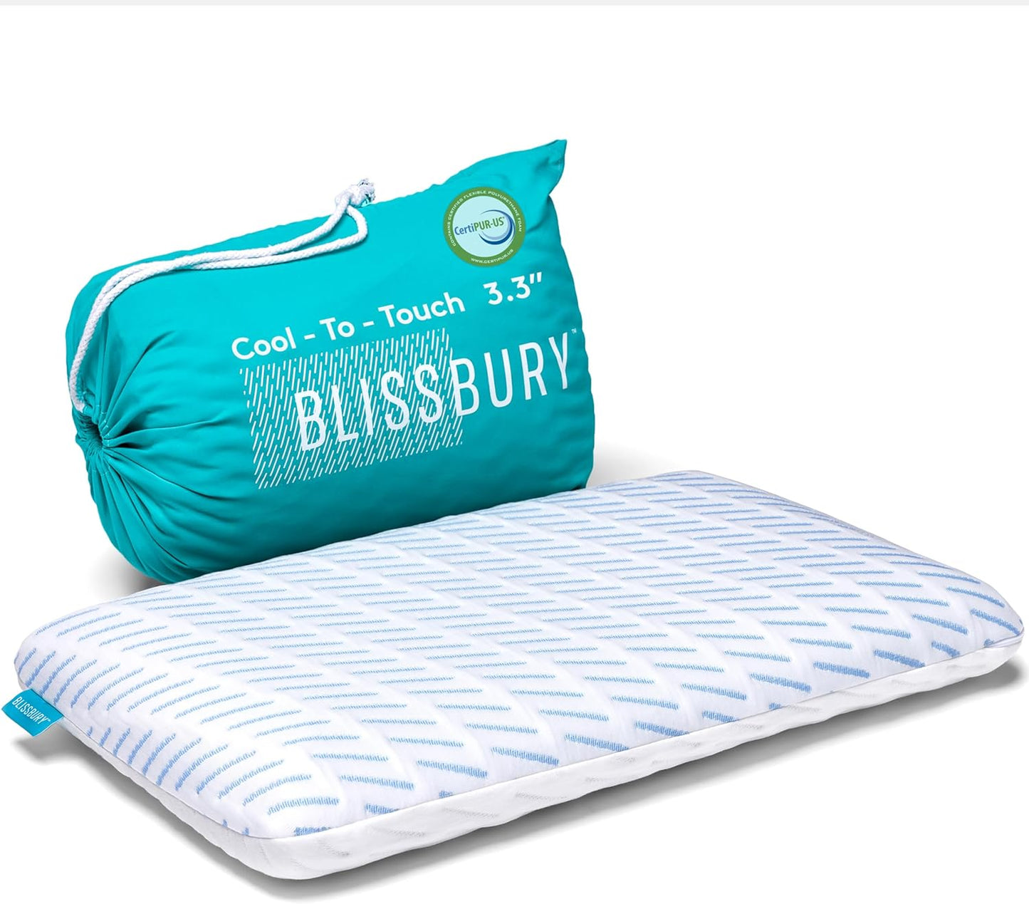 BLISSBURY Cooling Super Thin Pillow for Stomach & Back Sleepers