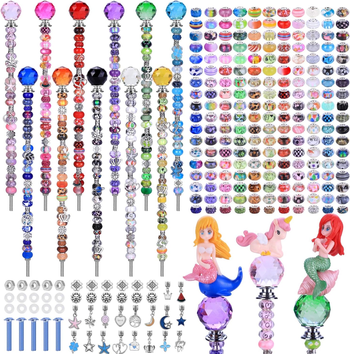 DIY Fairy Wand Garden Stakes Kit with Colorful Beads and Lights