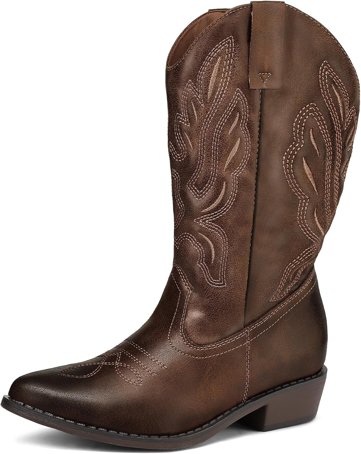 Wide Calf Cowboy Boots for Women - Pull-On Retro Style