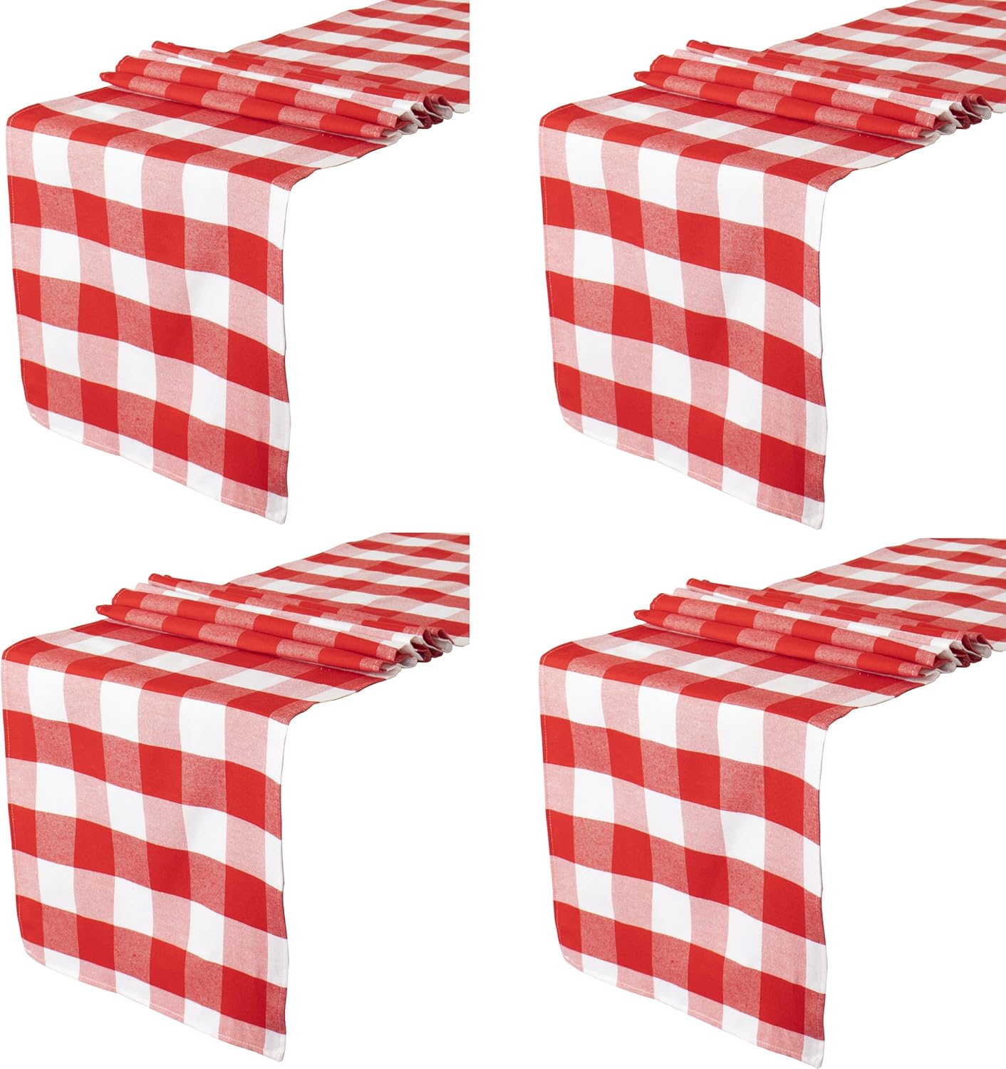 Checkered Table Runners 4 Packs 108 Inches Long for Christmas