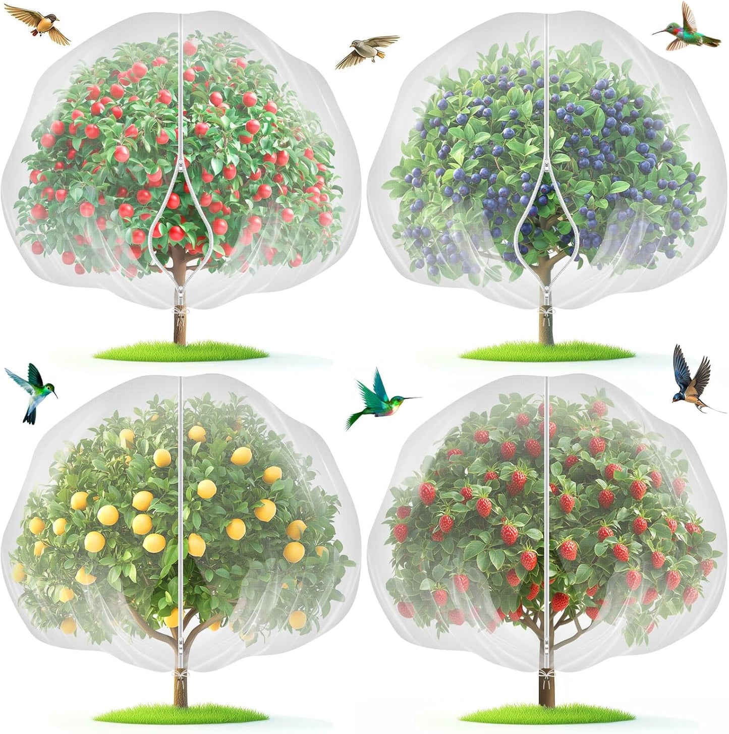 Fruit Tree Netting with 2-Way Zipper for Garden Protection