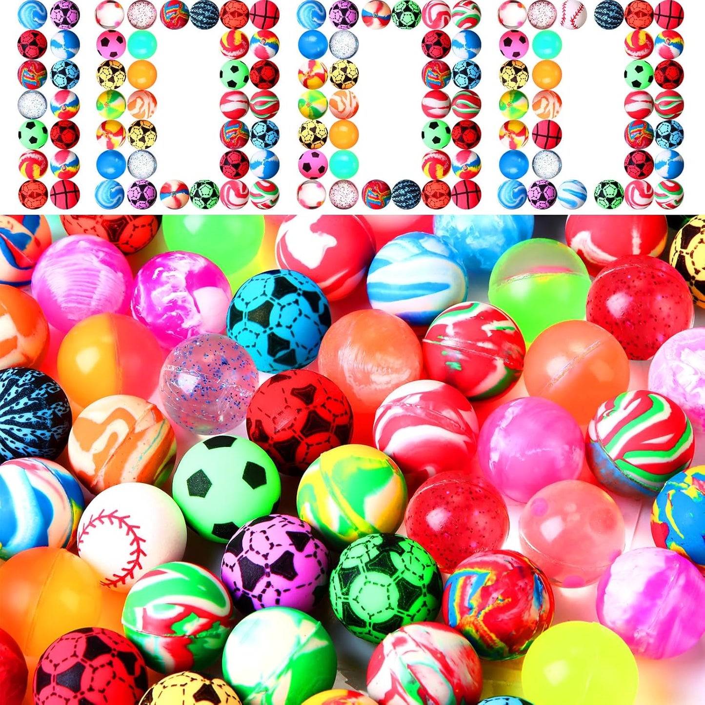 500 Pieces Colorful Bouncy Balls for Kids Party Favors Gifts