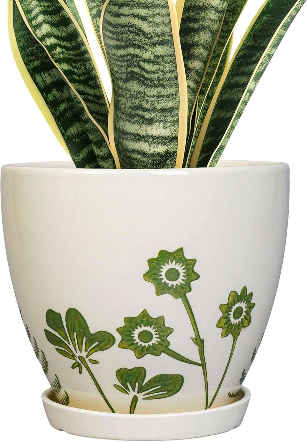 8.2 Inch Ceramic Plant Pot for Indoor Outdoor Flowers Decor