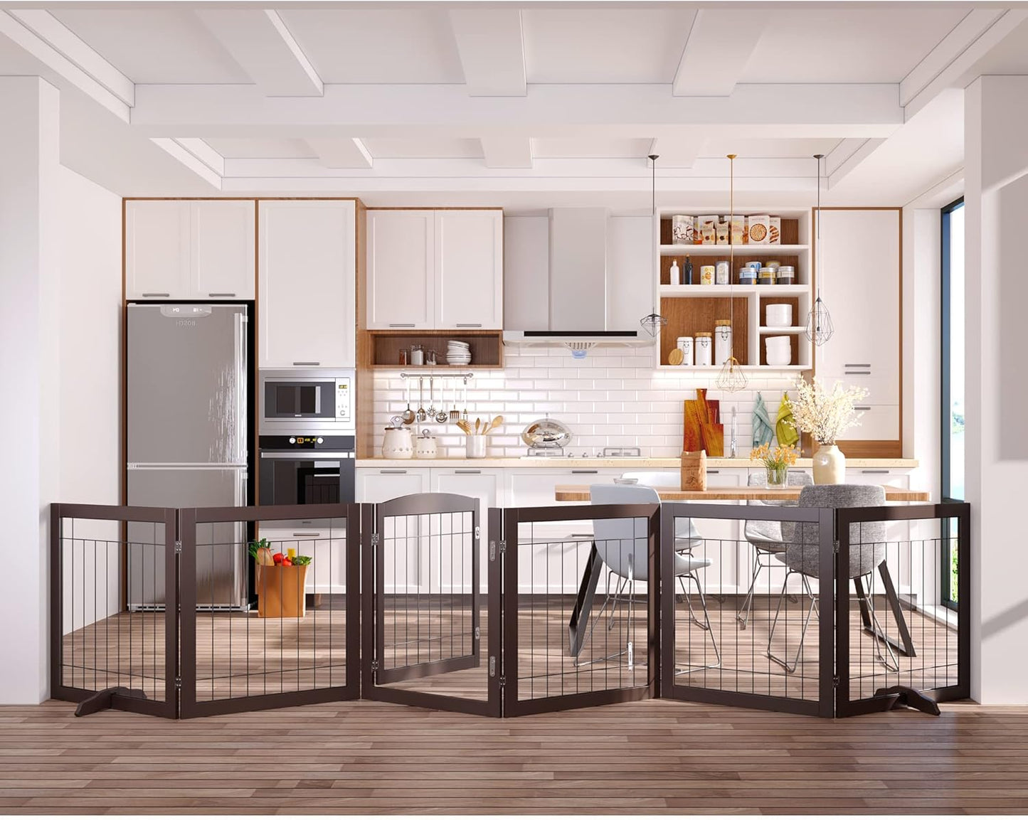 Vantas Folding Pet Gate 144in Wide, 30in Tall for Safety