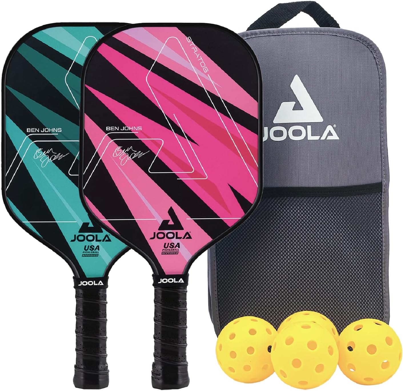 JOOLA Pickleball Paddles Set of 2 with Balls & Bag Included