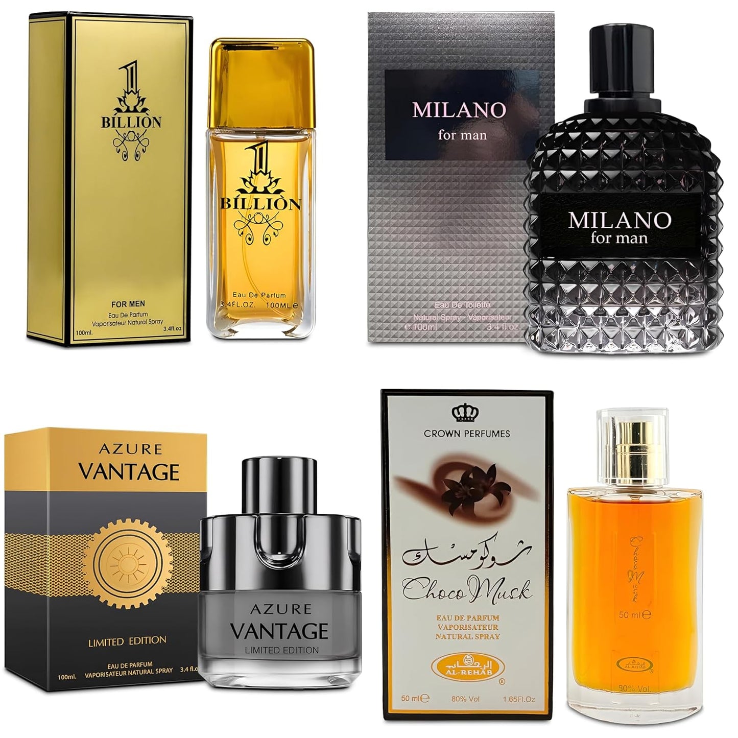 Men Cologne 4-Piece Combo Set for Sophisticated Masculine Men