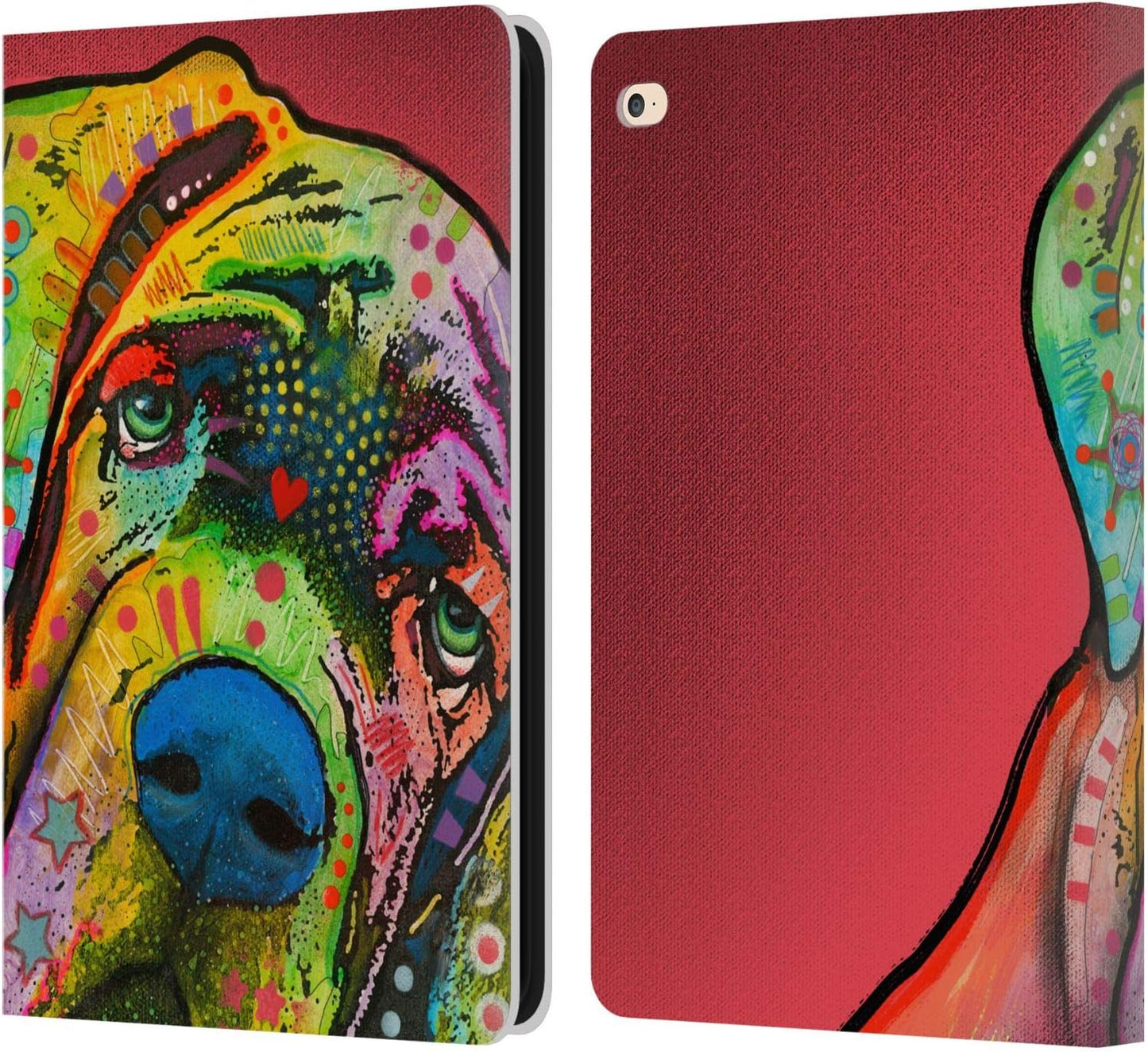 Dean Russo Mastiff Dogs Leather Wallet Case for iPad Air 2
