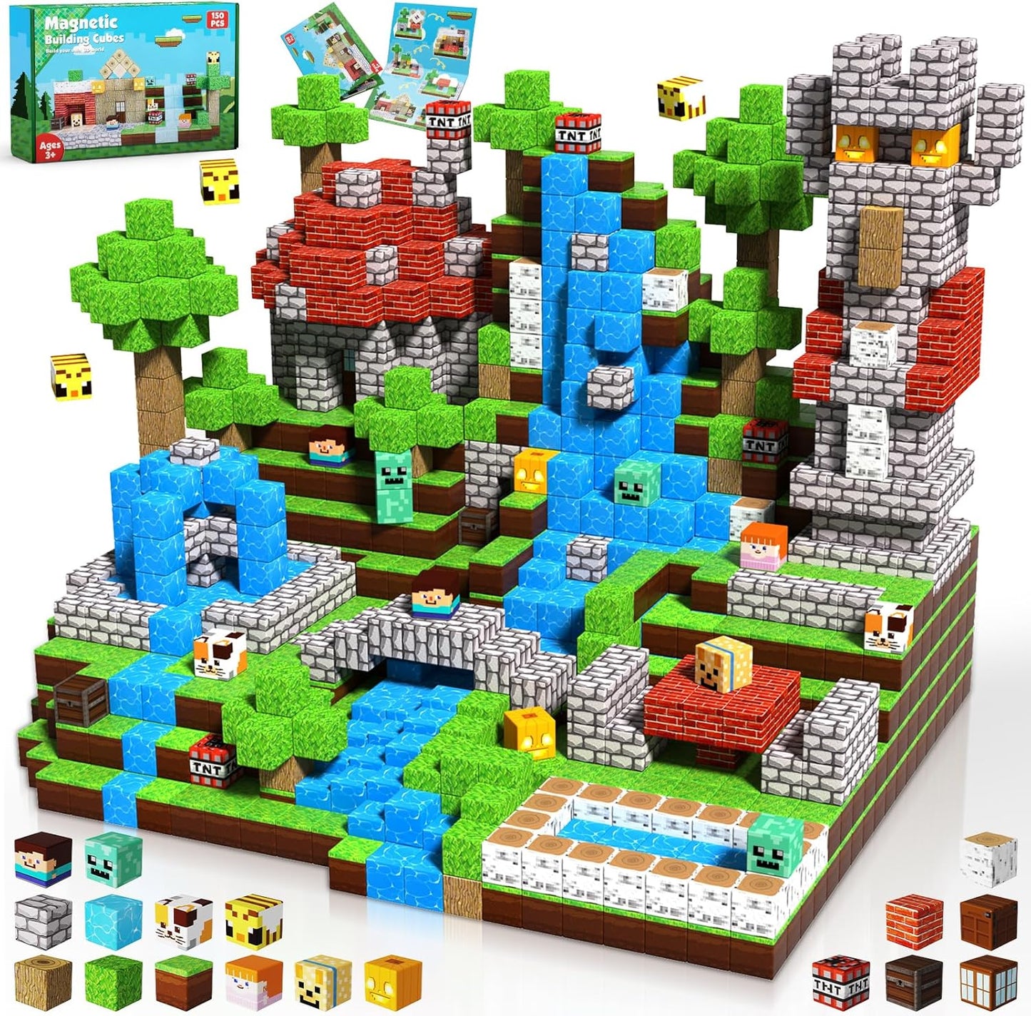 150PCS Magnetic Blocks for Creative Building Fun and Learning