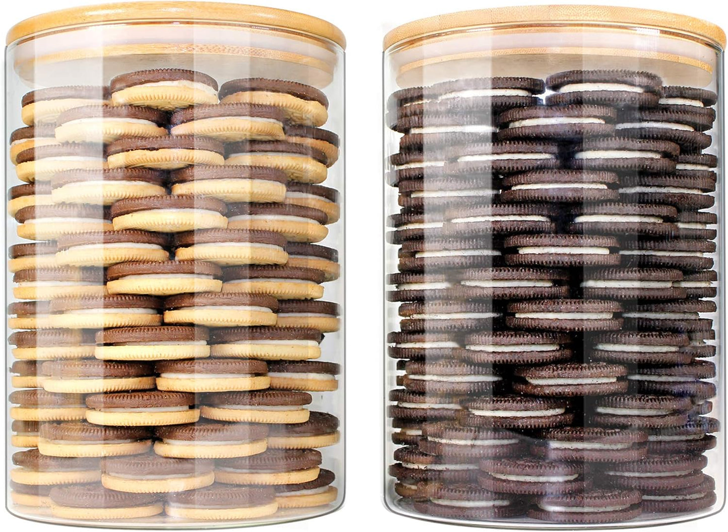 EcoEvo Glass Jars with Bamboo Lids for Food Storage