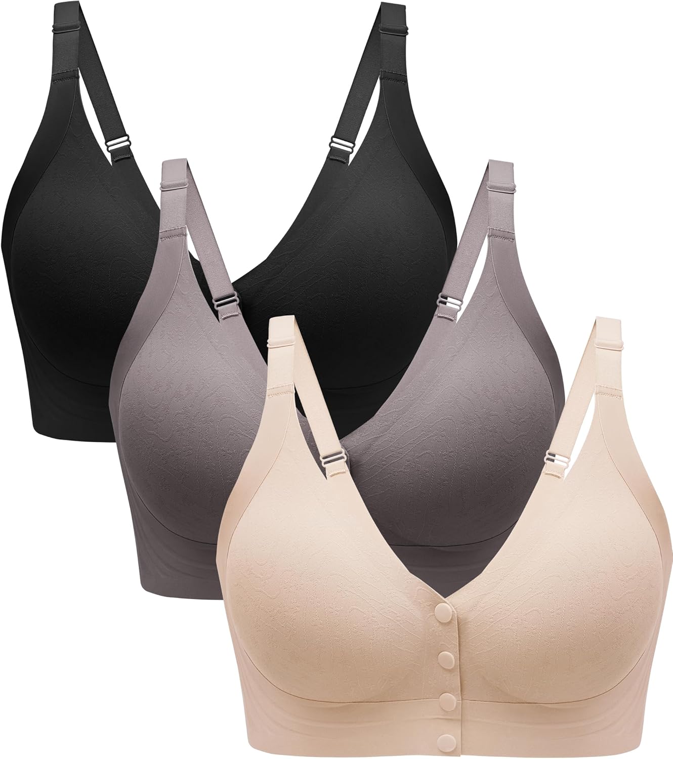 Angelhood Seamless Front Closure Bras for Women with Jelly Support