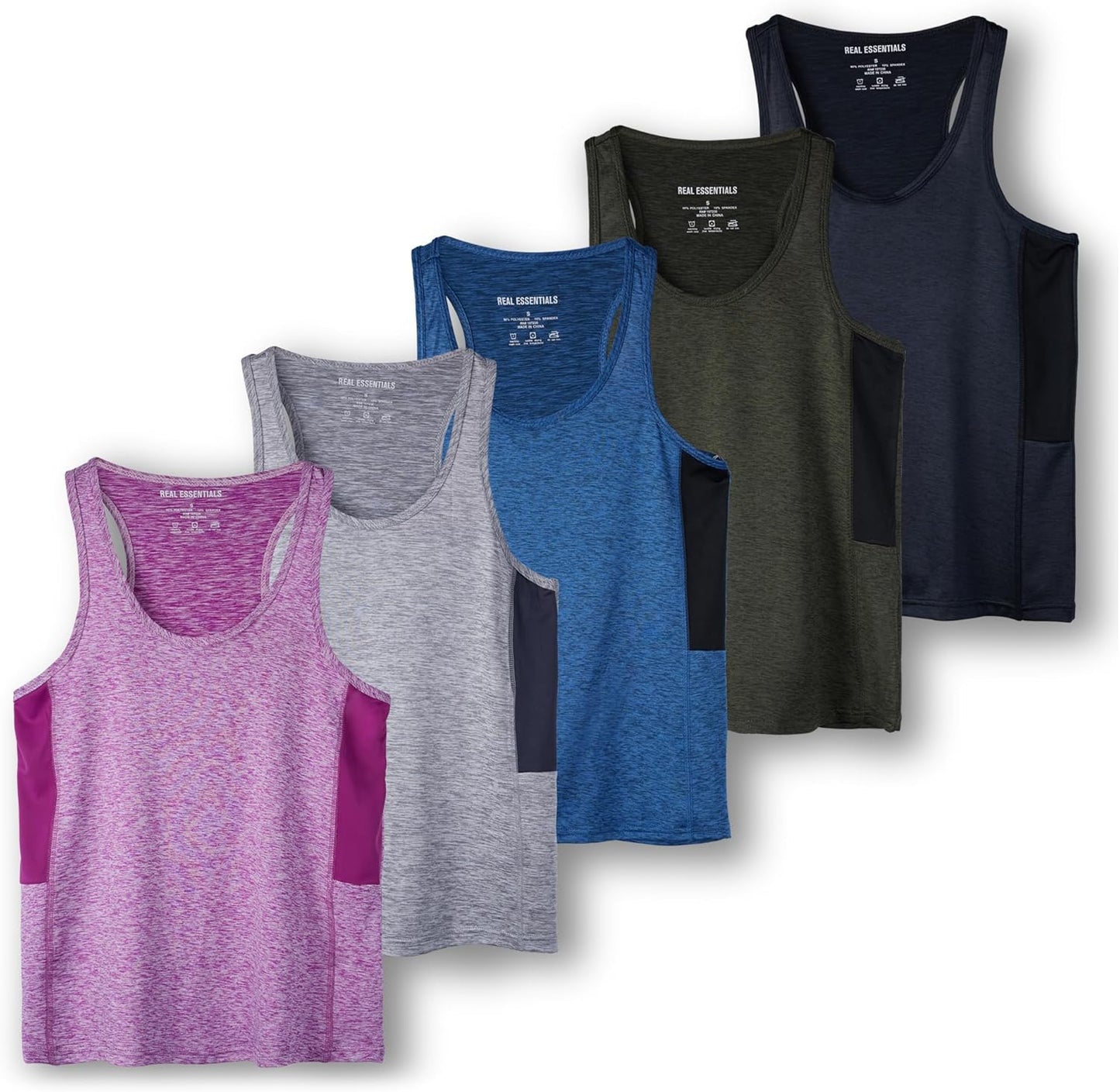 5-Pack Women's Racerback Tanks: Dry-Fit Performance