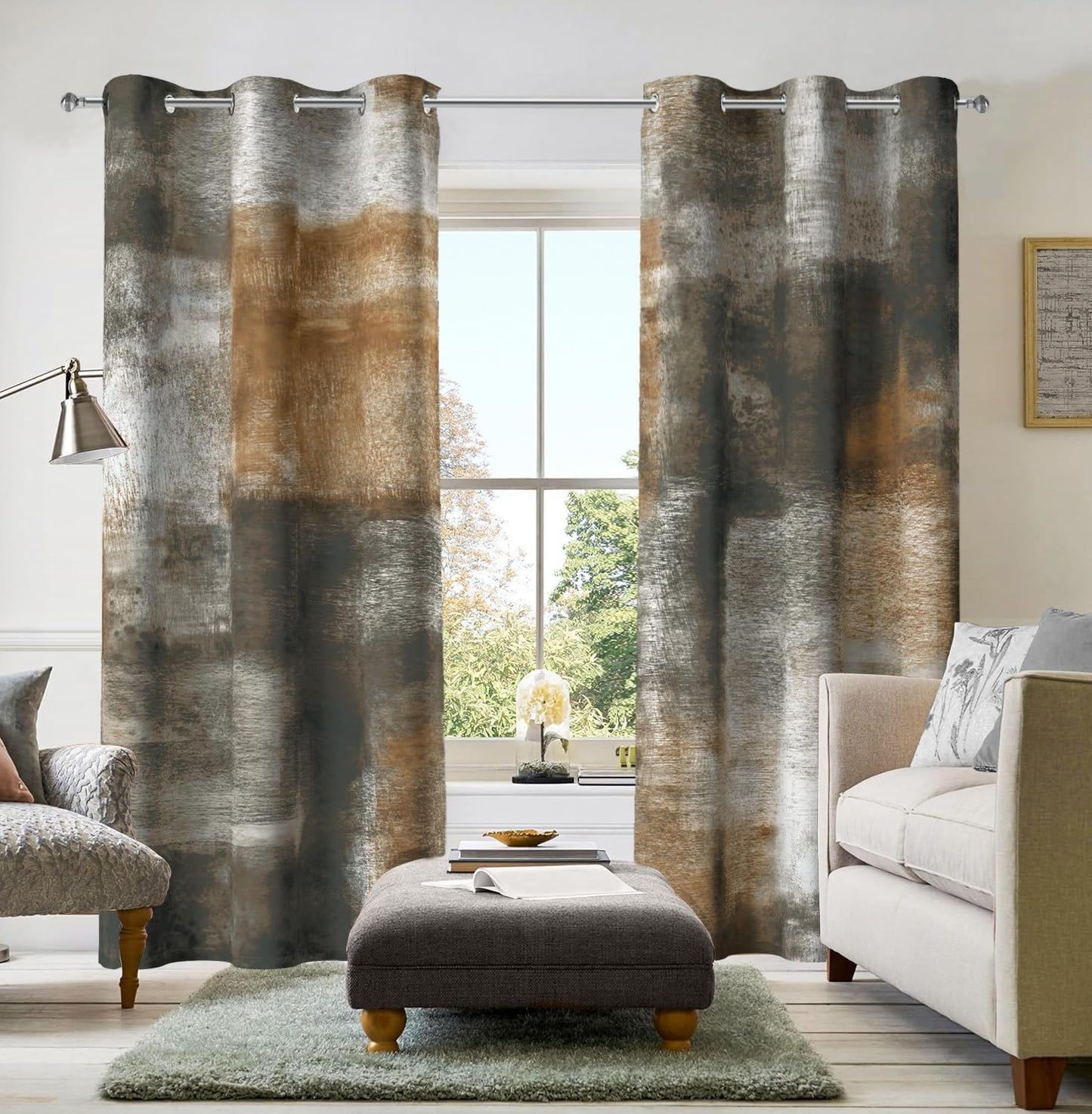 Asuexpect Abstract Curtains for Living Room - Modern Drapes