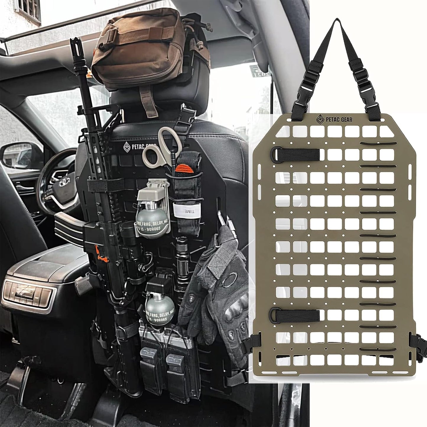 Tactical Car Seat Back Organizer for Gear Storage and Access