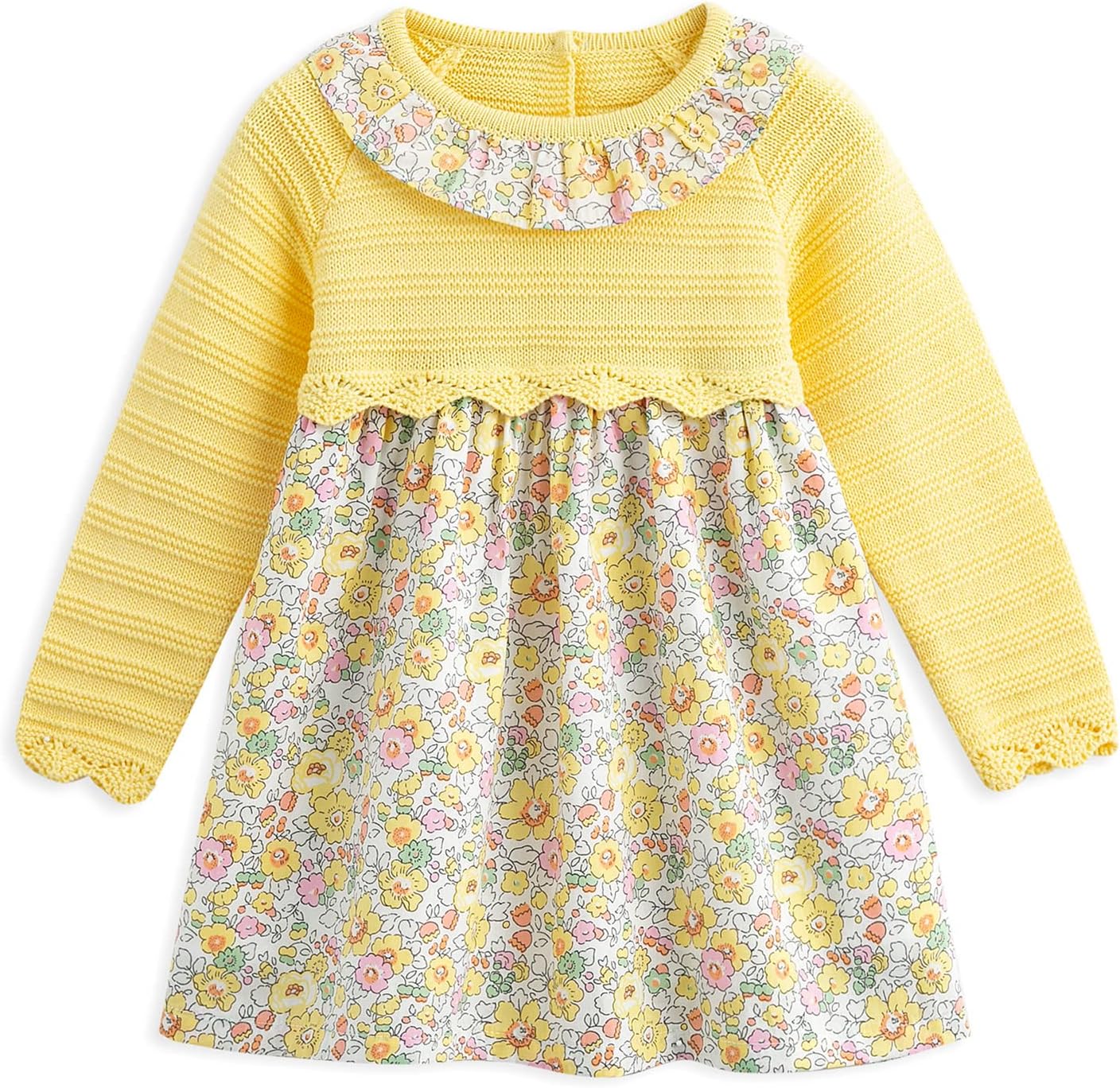 Simplee kids Baby Girls Smocked Dress for Spring and Fall Wear