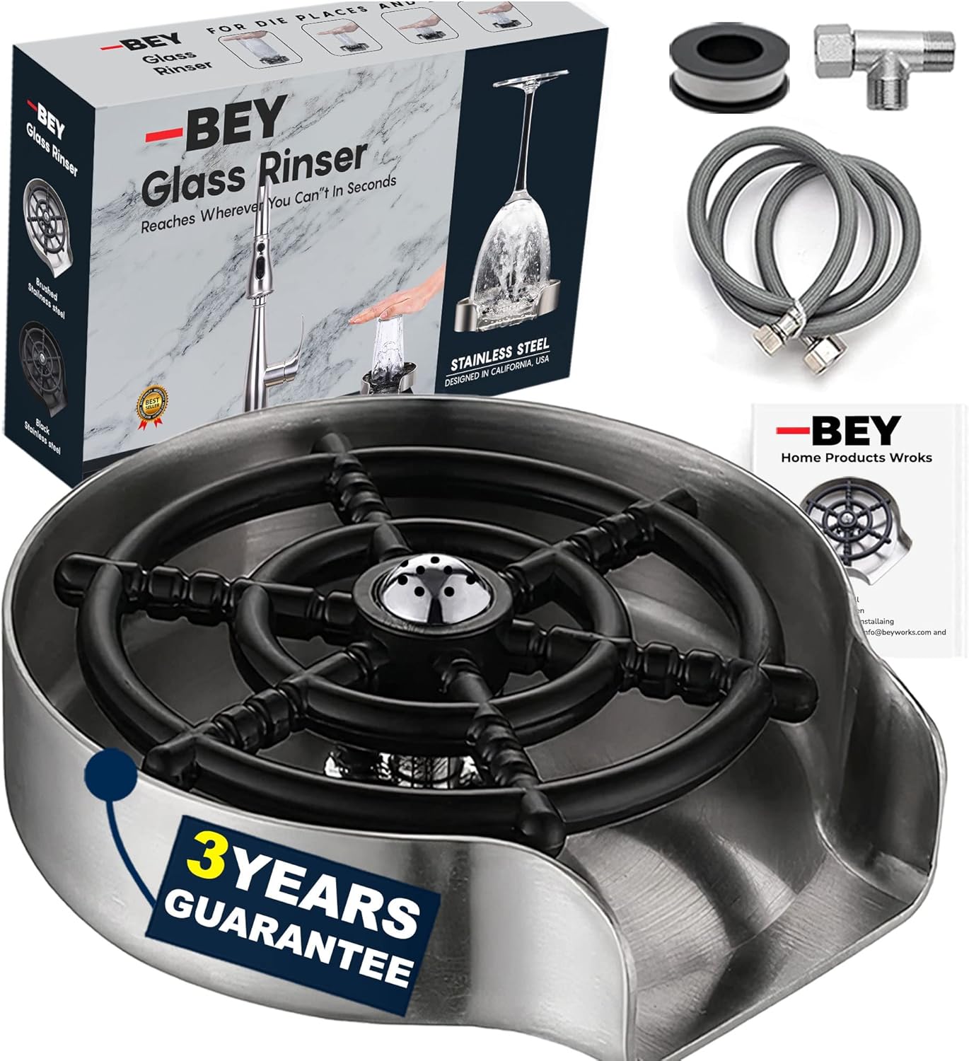 2025 BEY Automatic Glass Rinser - Powerful Kitchen Sink Washer